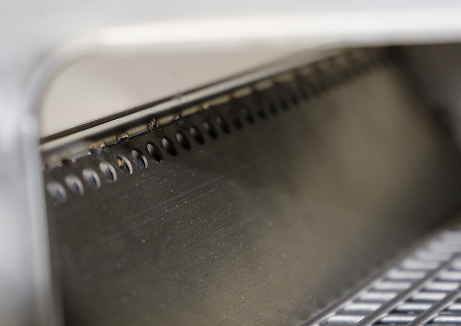 Wood stove side view outside air L（Φ89mm） ケース、外気パイプ付き